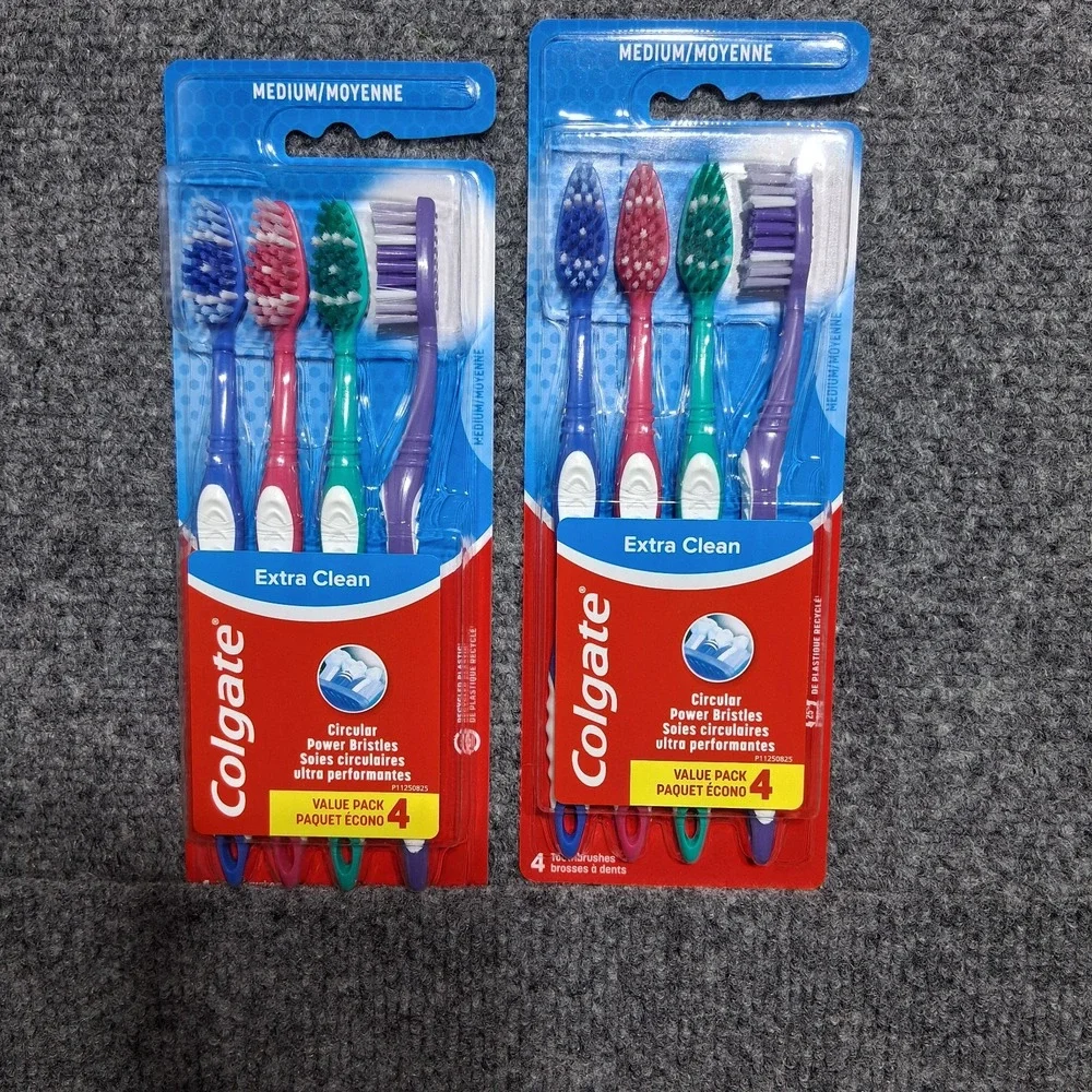 Colgate Extra Clean Toothbrush MEDIUM 2PK x 4Ct (8 total) NEW!‎